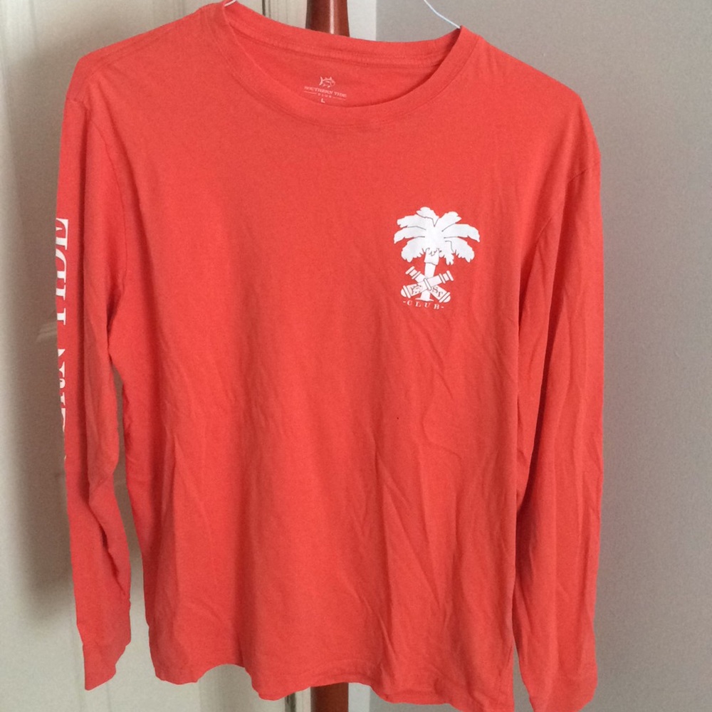 Southern Tide Club Coral Long Sleeved Shirt Large